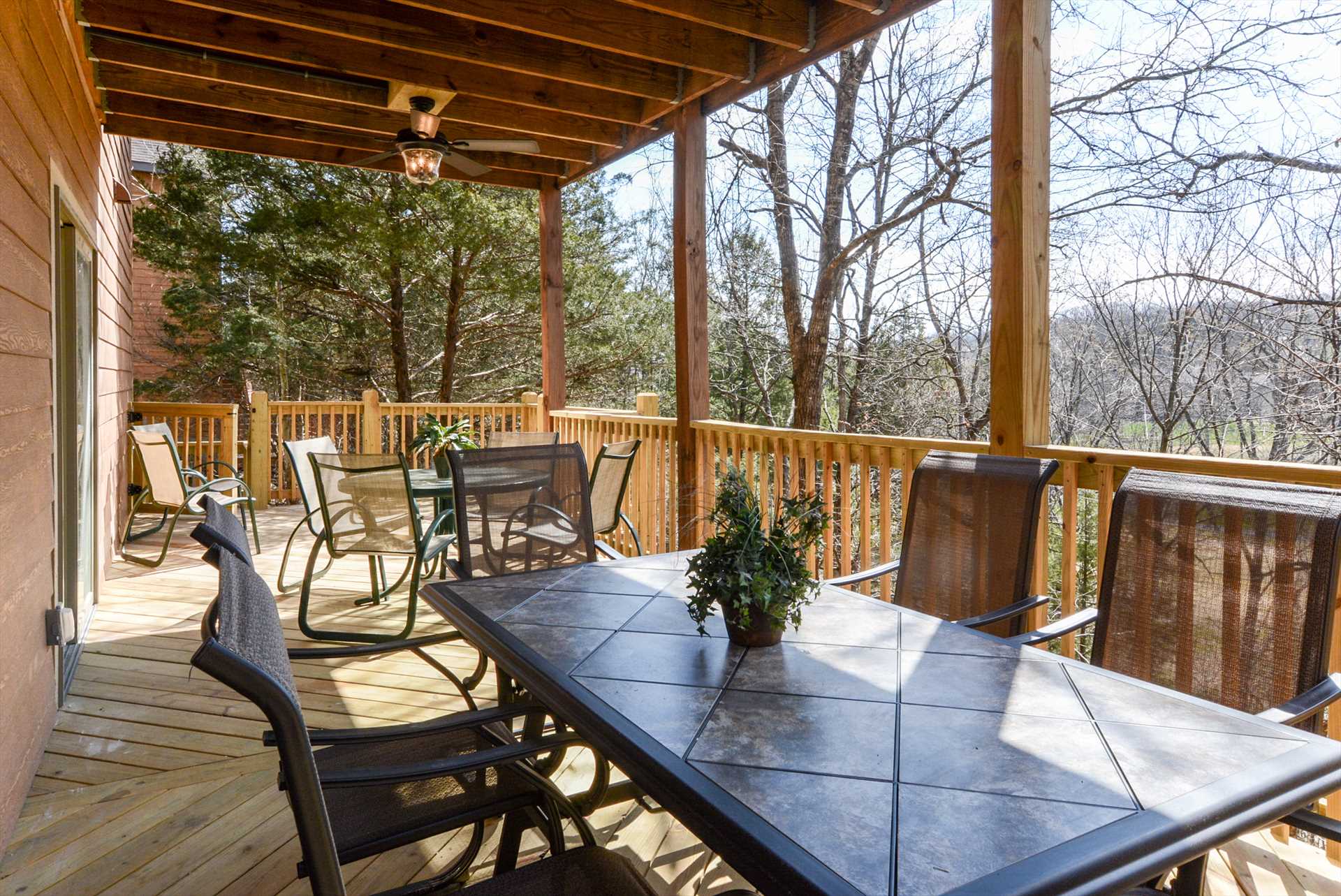 This is the porch off the main level, Lodge #20.