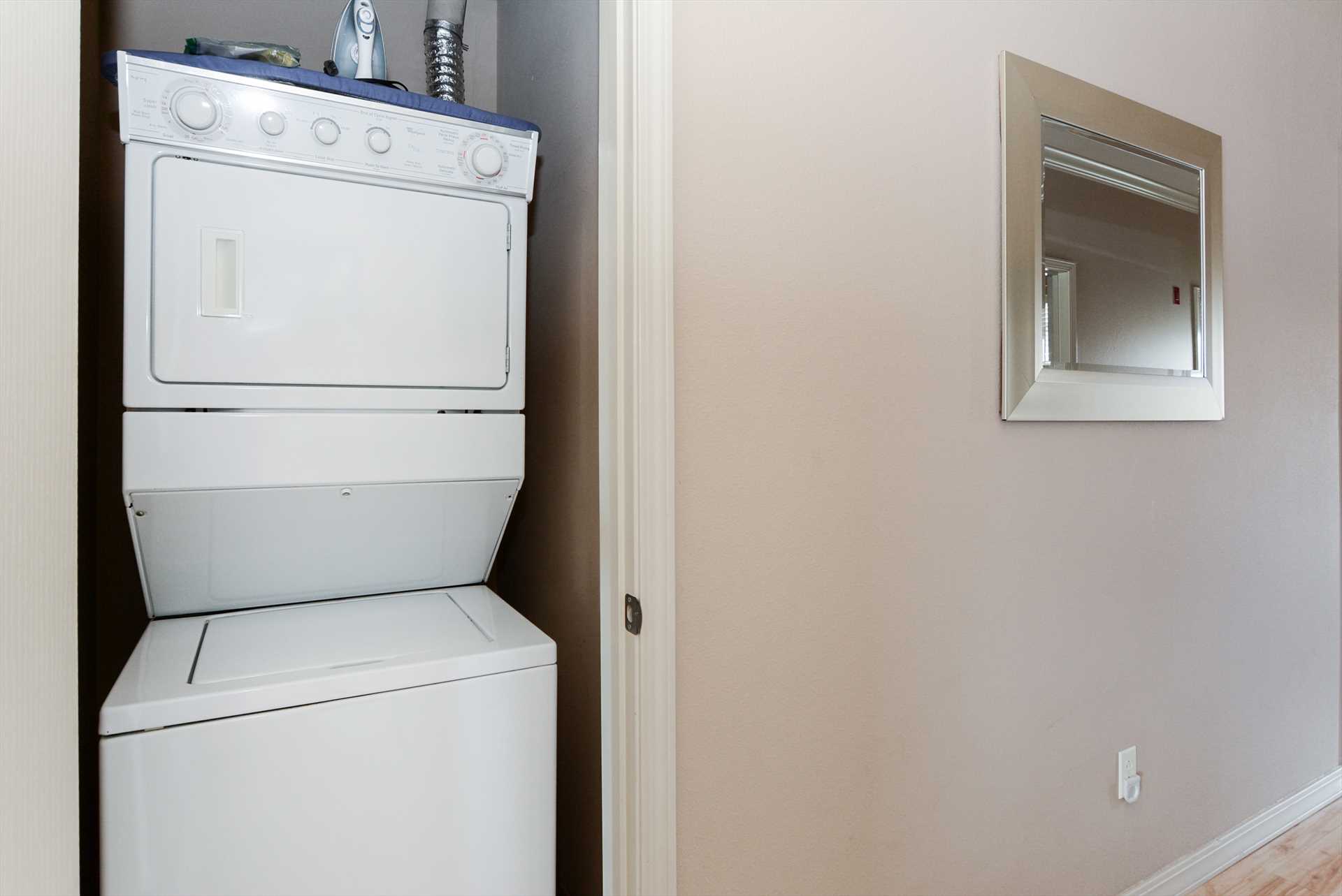 Washer and dryer are included in this unit.