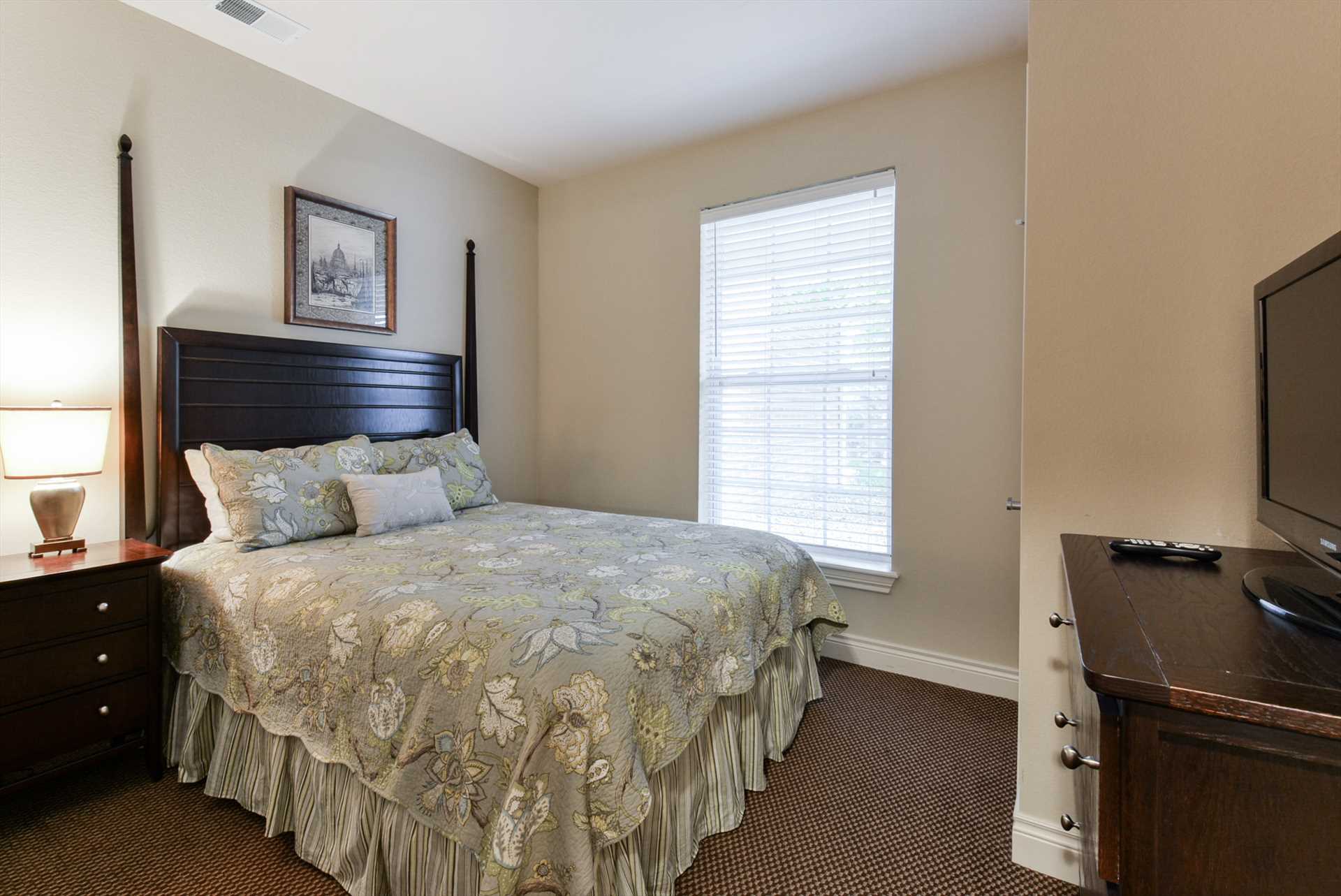 Both bedrooms include a flat screen television, so everyone 