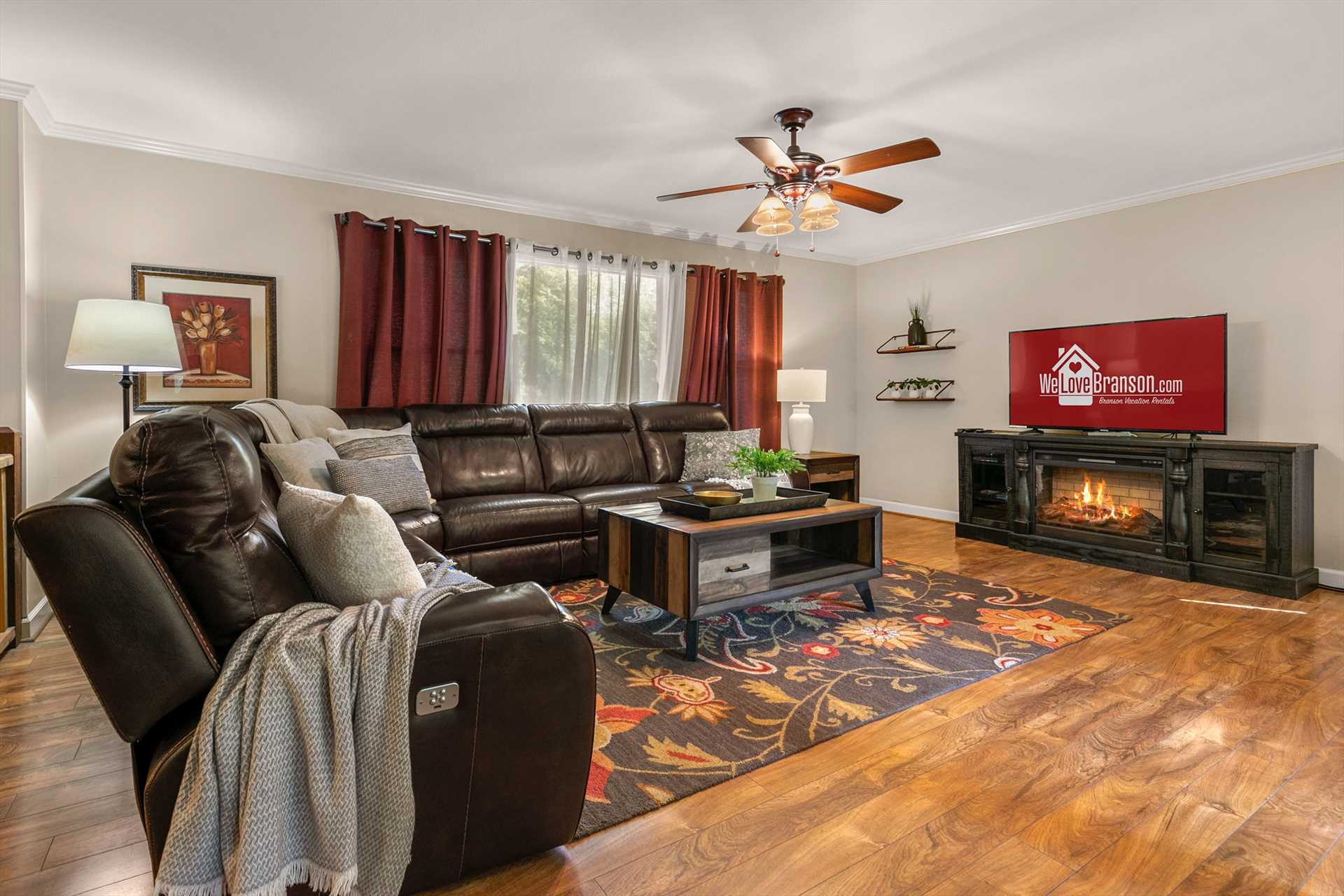 Just off the kitchen is a open deck with beautiful views an 