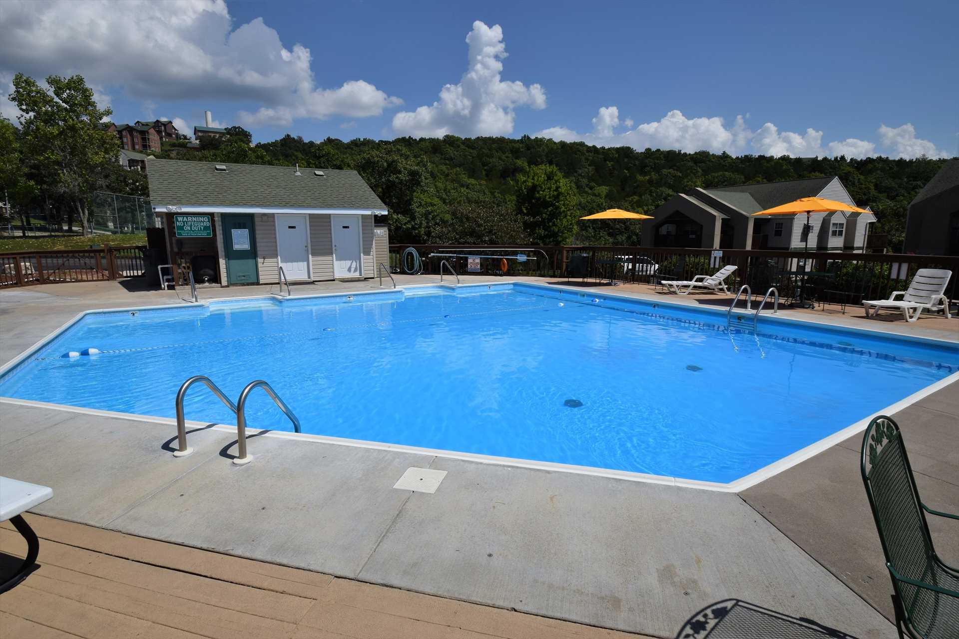 Guests have access to the outdoor pool near the unit.