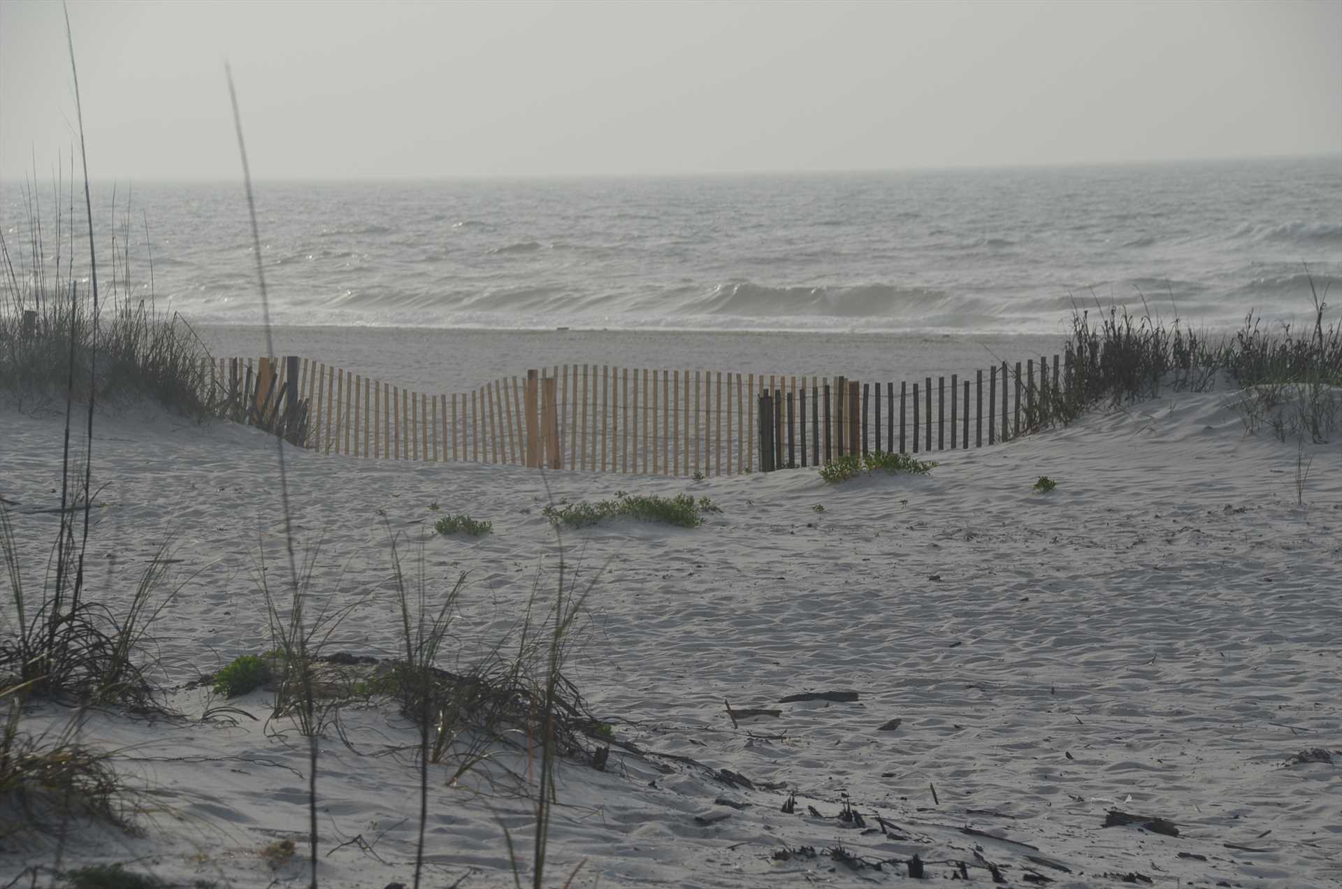 Our stretch of beach is private and quiet.