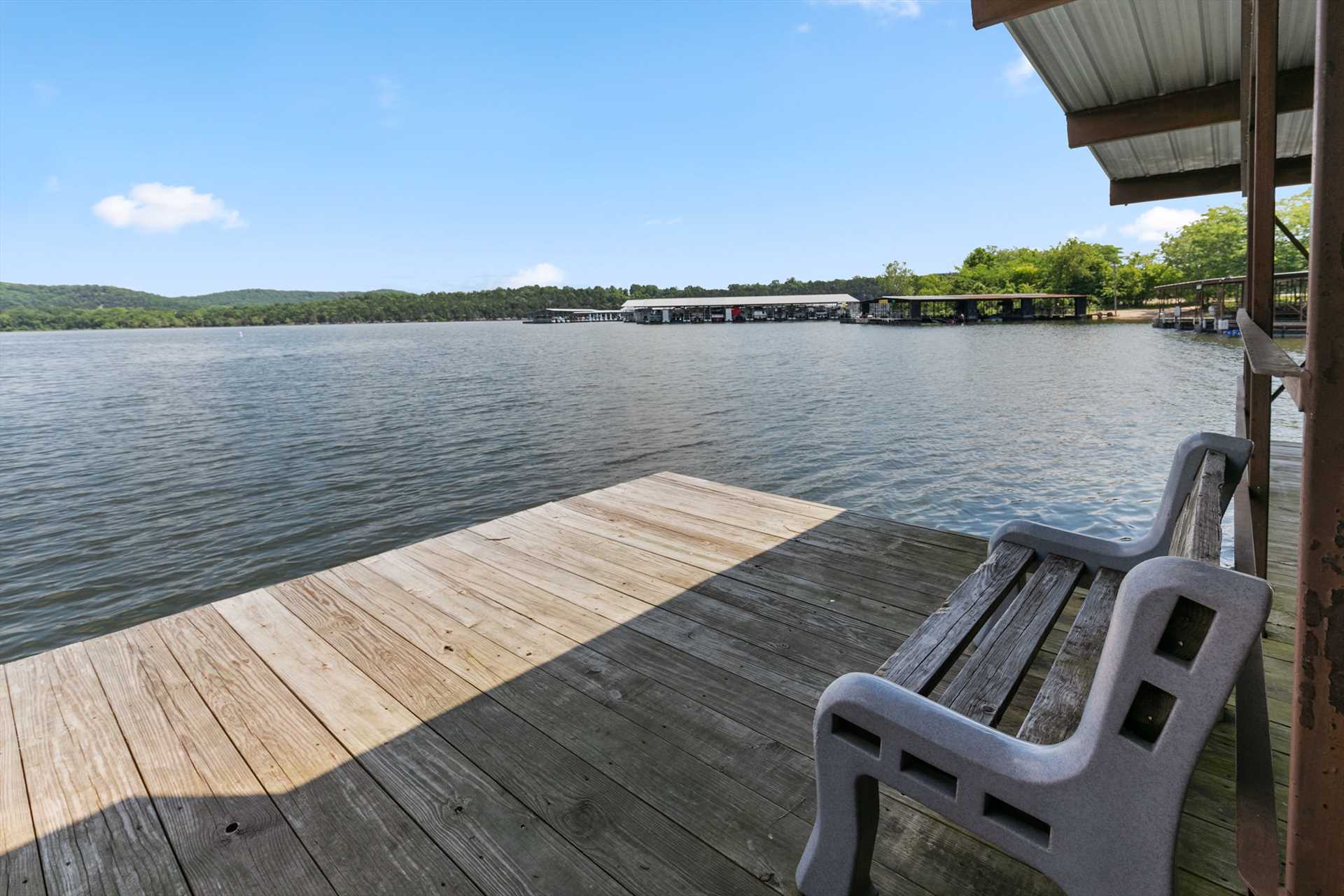 Sun bathe or swim off the dock in the quiet cove.