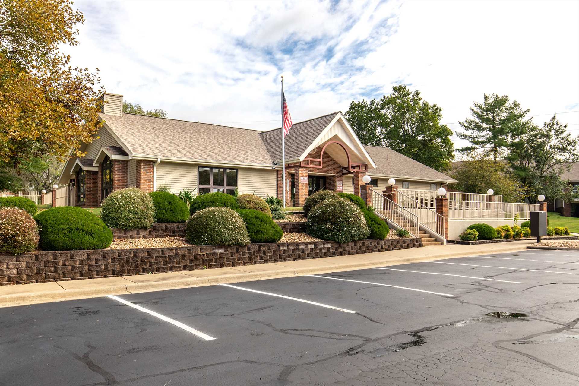 The clubhouse is right across the road.