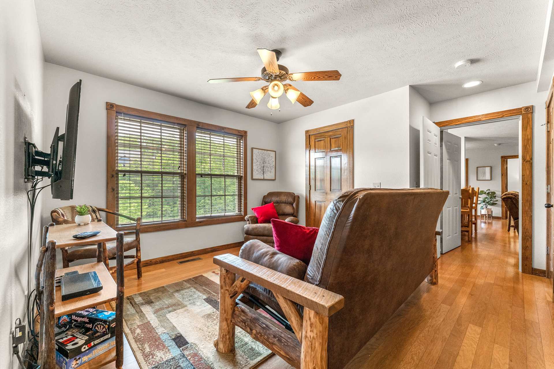 Two spaces give room for kids and adults