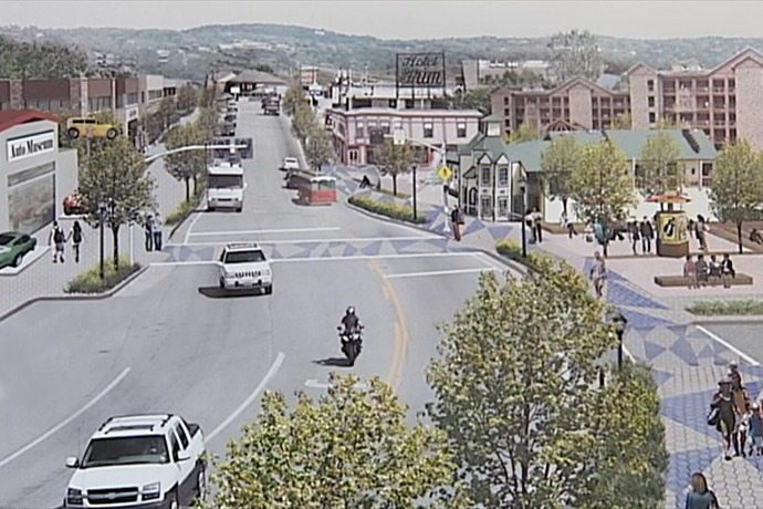 Branson street in 1976.
