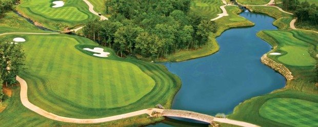 aerial view of golf course