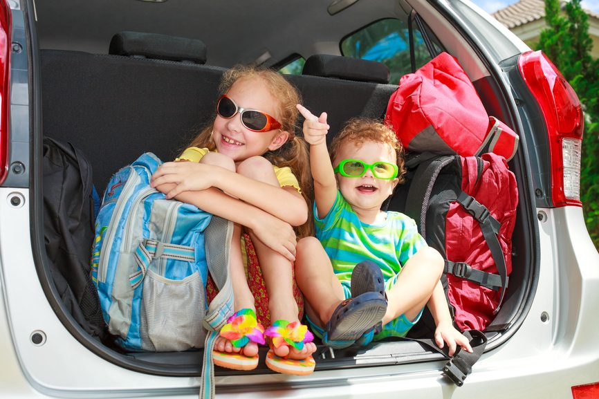 kids at the back of the car