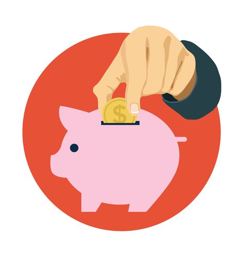 pink piggy bank illustration
