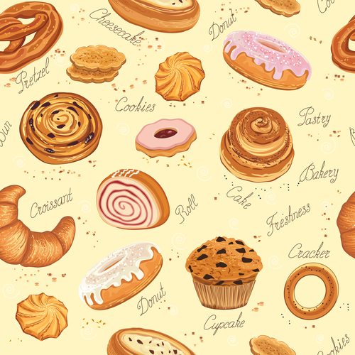pastries icon set