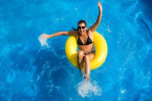 Beauty Brunette at Water Park