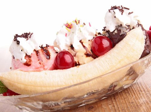 gourmet banana split