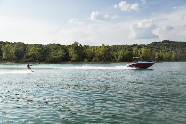 Person water skiing on Table Rock Lake in Branson