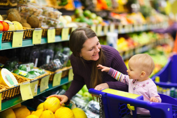 Photo of a Happy Mother and Child at a Grocery Store in Branson, MO.