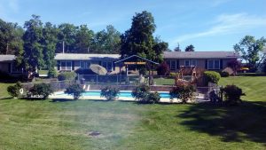 The large resort pool is centrally located.