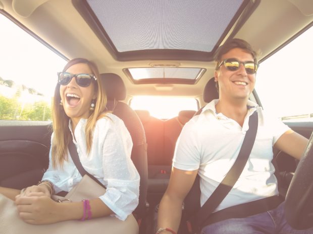 A man and a woman are excited as they set off on their next adventure to Branson, Missouri.