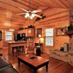 Piney Woods cabin living room and kitchen
