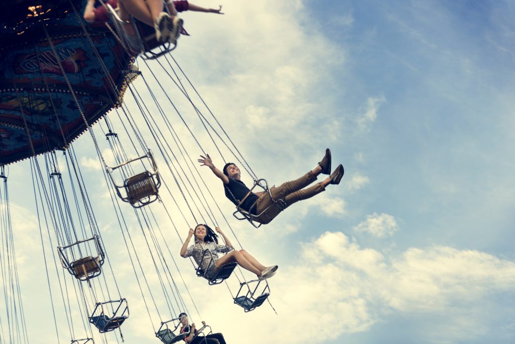 swing ride at amusement park